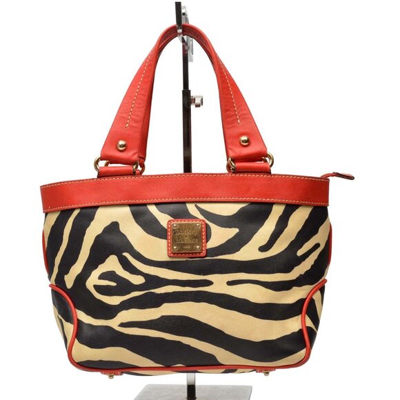 Dooney & Bourke Leather Red and Zebra Handbag Purse - Picture 1 of 13